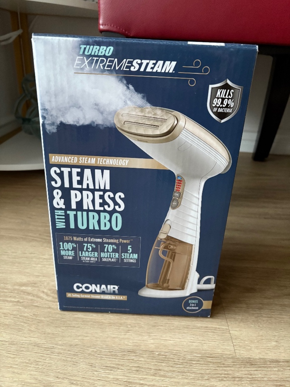 Conair Handheld Garment Steamer Turbo ExtremeSteam 1875W Portable Handheld White